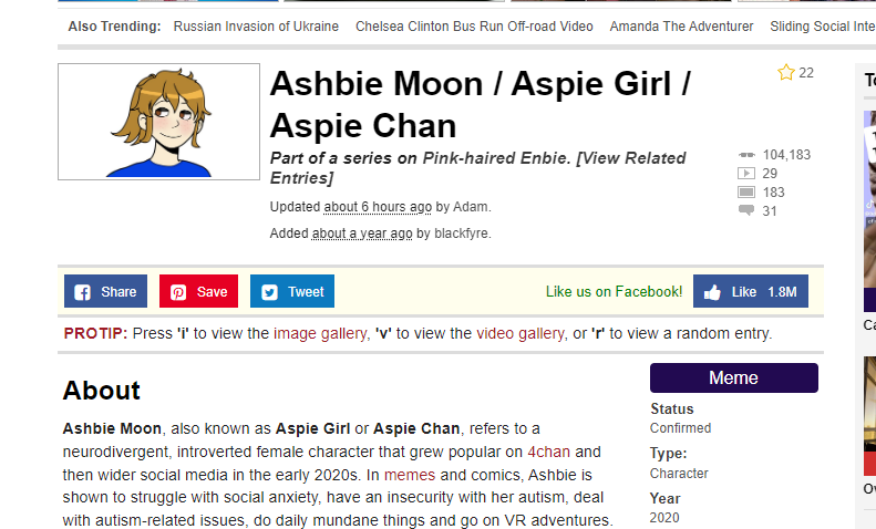 AshbieMoon's tweet photo. Today, Ashbie became a confirmed meme on Know Your Meme #ashbie #ashbiemoon #meme #knowyourmeme https://t.co/eSiZOQBfoF