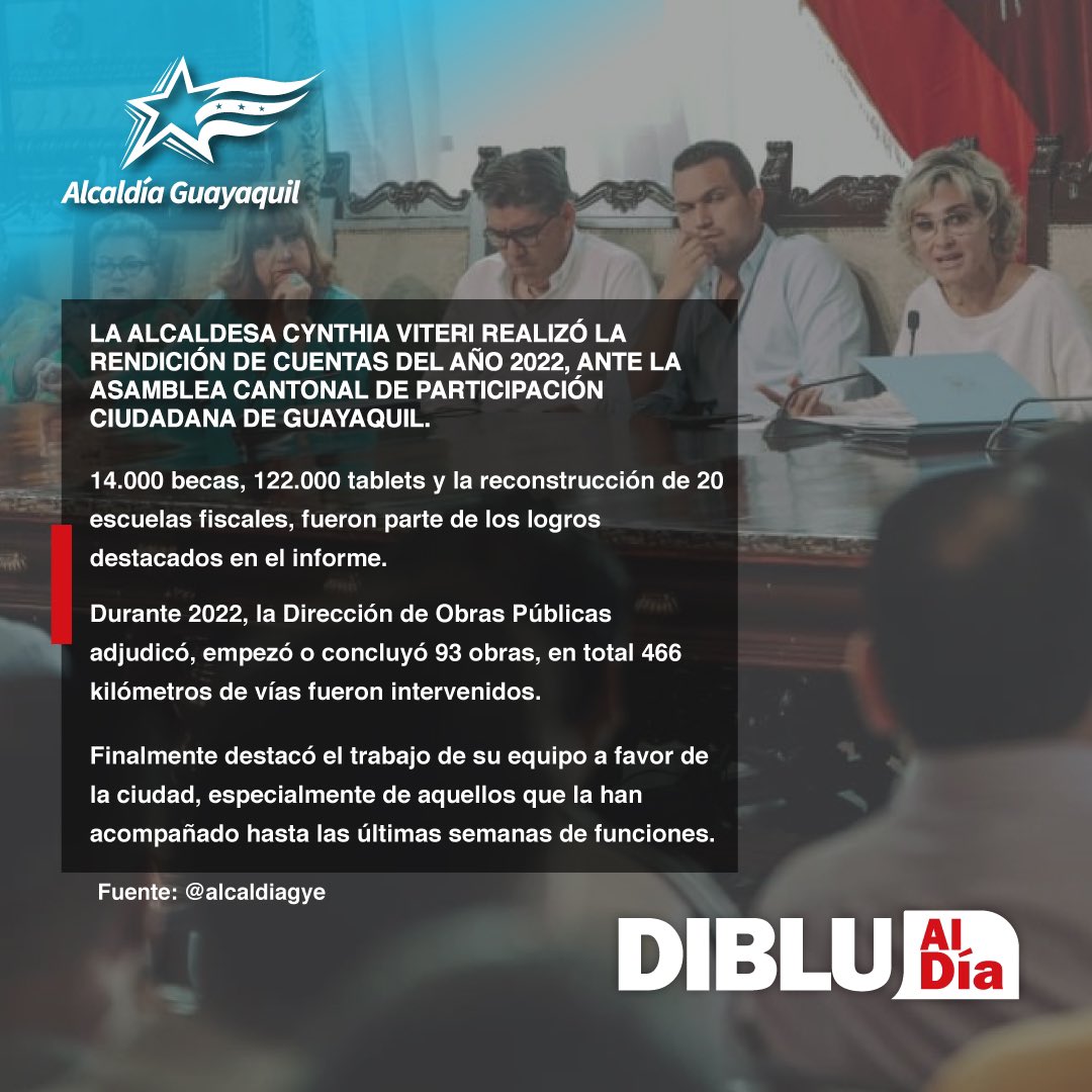 Radio Diblu FM ⚽️ on Twitter "📌 La Alcaldesa CynthiaViteri6 realizó