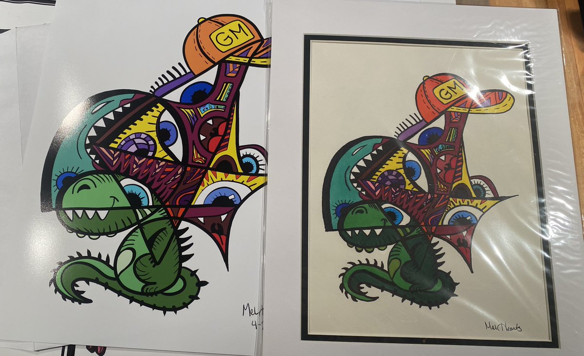 PhizComms's tweet photo. OMG! Words cannot describe the experience of buying an NFT and then personally connecting with that artist through physical art. I love my matted hand drawn and digital print and the packaging is great too. I love you @Cohort_Of_Hope! Check out: https://t.co/N3lXEhrIoC for more. https://t.co/Efe0OEsoZS