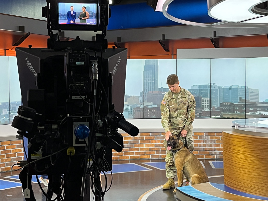 BellevueU's tweet photo. Come out to Bellevue University tomorrow to meet the U.S. Army and their K9 heroes! 

@KETV First News team met w/Specialist Hannah French &amp; K9 Jack to discuss the importance of military training dogs. Don't miss out on this exciting opportunity! https://t.co/V1krKYV0OA https://t.co/bjU2a2vzJG