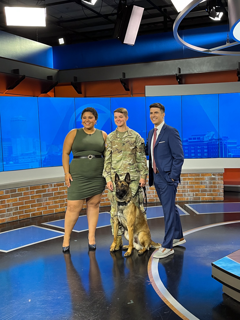 BellevueU's tweet photo. Come out to Bellevue University tomorrow to meet the U.S. Army and their K9 heroes! 

@KETV First News team met w/Specialist Hannah French &amp; K9 Jack to discuss the importance of military training dogs. Don't miss out on this exciting opportunity! https://t.co/V1krKYV0OA https://t.co/bjU2a2vzJG