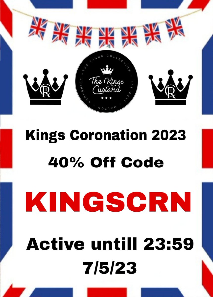 To Celebrate The Coronation Of King Charles III We're Giving You 40% OFF THE WHOLE WEBSITE!!!!!

Active 00:00 6/5/23 - 23:59 7/5/23

Use Code : KINGSCRN 

THEKINGSCUSTARD.CO.UK