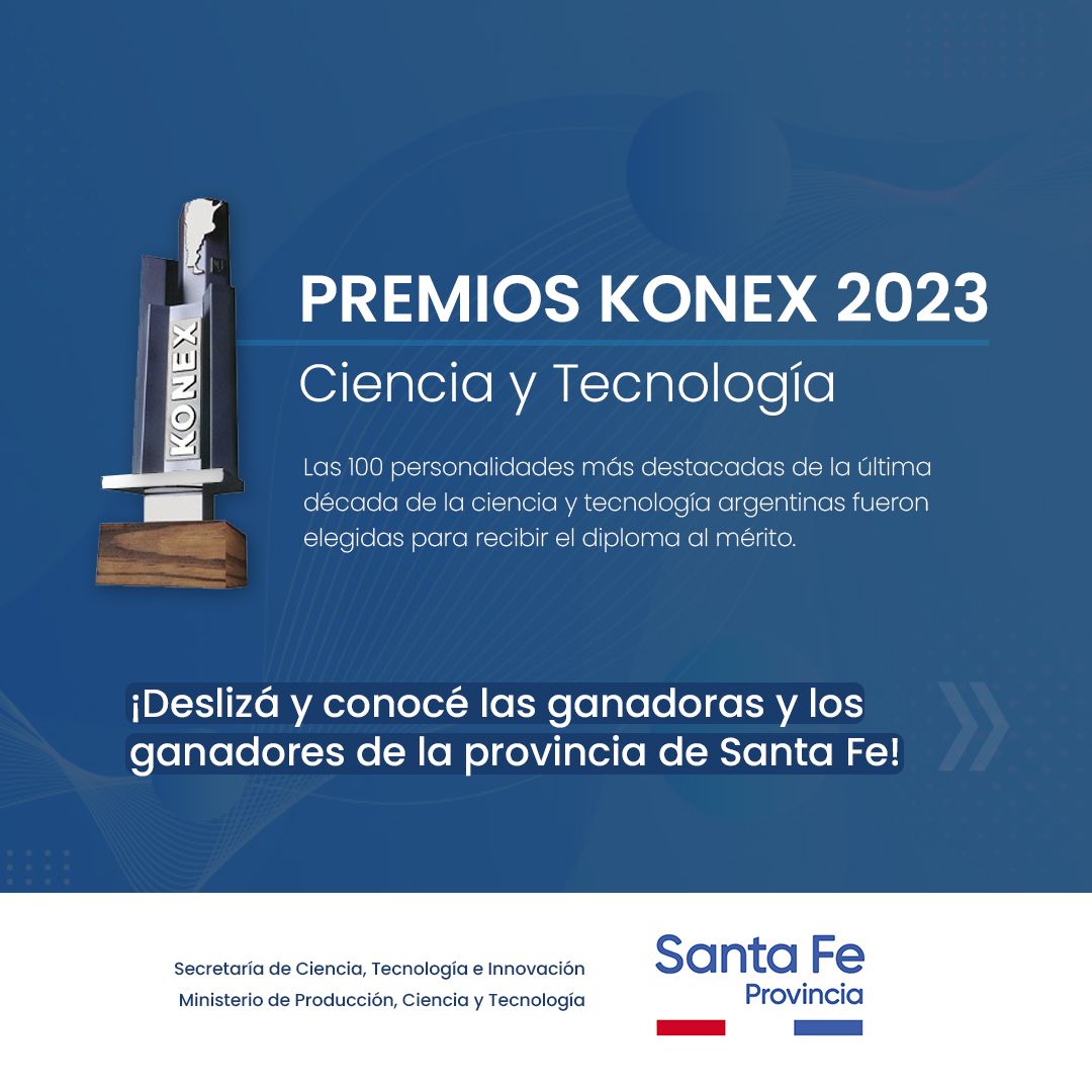 CienciaSantaFe's tweet photo. #SantaFeProvinciaDeCiencia | 🏅 ¡Felicitaciones a las ganadoras y ganadores de la provincia de Santa Fe del Premio Konex 2023 a la Ciencia y la Tecnología!
@FundacionKonex
@TatoVila_1962
@hugomenzella
#raquelchan
#SantaFeProvincia https://t.co/8xZfCLipSj