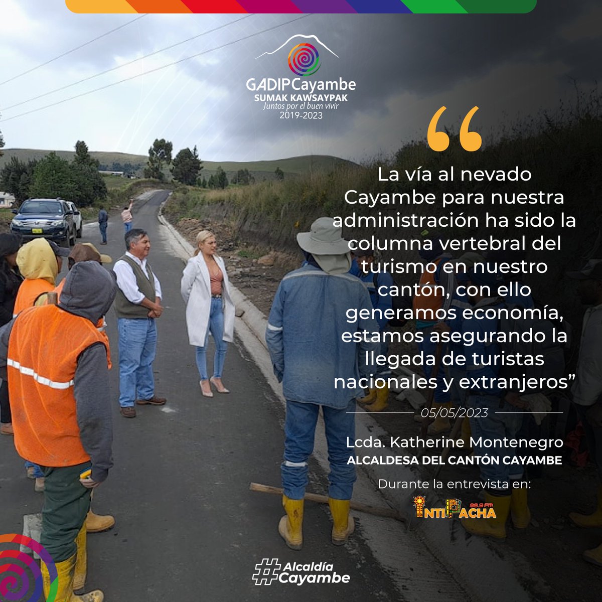 🎙#Medios / Vía al Nevado Cayambe

Lcda. Katherine Montenegro, alcaldesa del cantón Cayambe.
Durante la entrevista en RADIO INTI PACHA Oficial.

#AlcaldíaCayambe