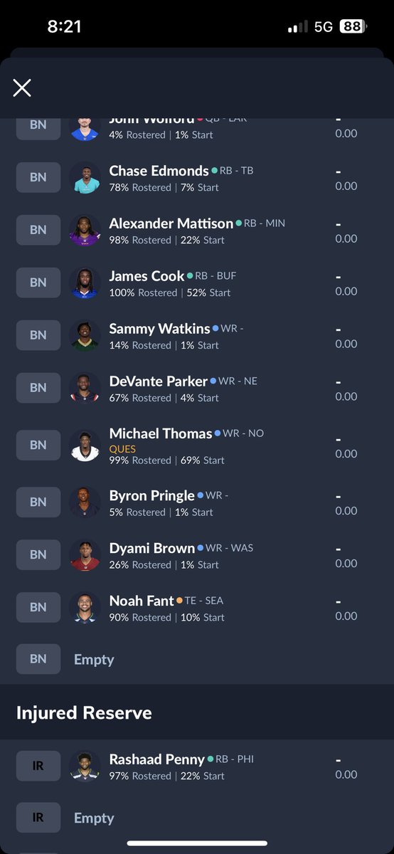 TobyGrundy_'s tweet photo. Trying to fill a couple of Sleeper orphan Dynasty teams for a 12 team league in its second year. Highlights of the teams in the screenshots. DM/ comment for an invite https://t.co/rFScRh0vZX