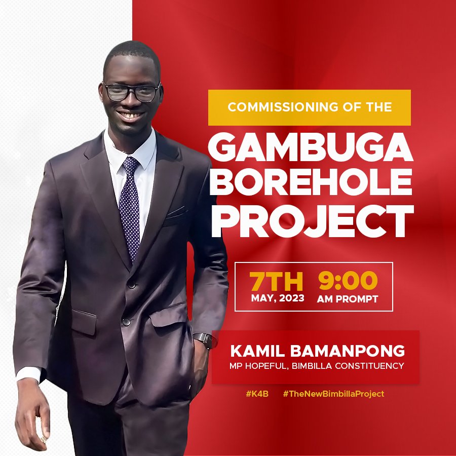 KBamanpong's tweet photo. ‼ NEW DATE ‼
Come Sunday, the 7th of May, the team shall be commissioning one of the K4B projects at Gambuga.
I invite you through this medium, to come and witness. Come one, come all! Let's go commissioning!❤️🔥🔥🔥
#K4B
#TheNewBimbillaProject
#it'spossible
#NanungRising https://t.co/8y8ibGbKbp