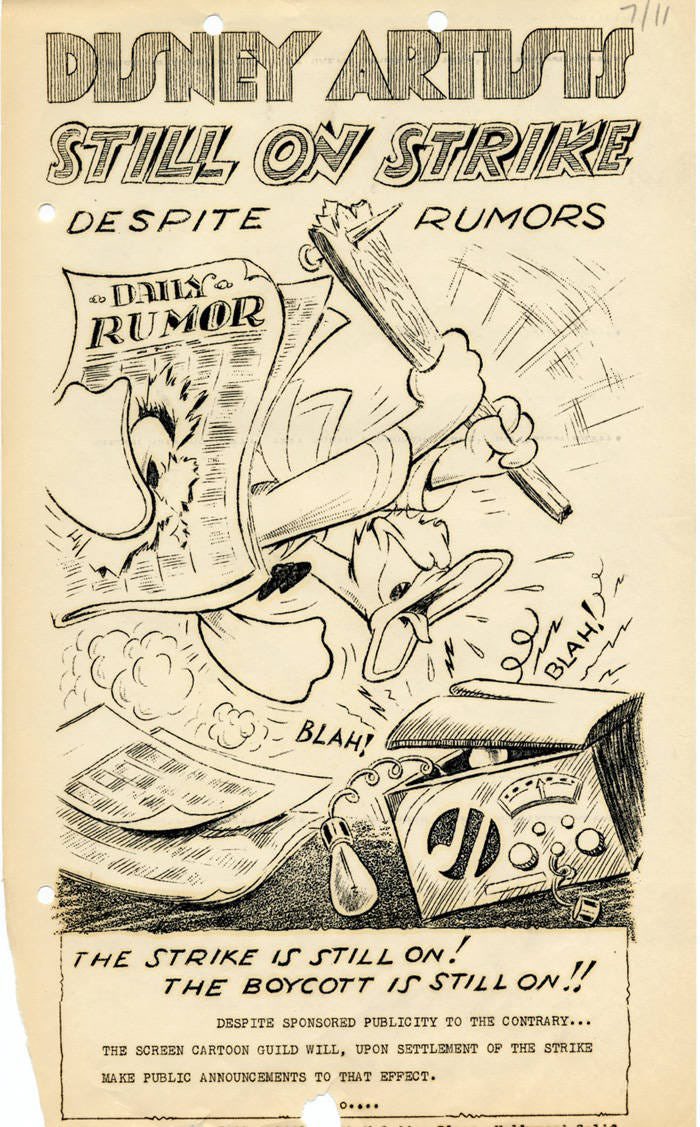 mjwatts1983's tweet photo. @THR Disney Animators Strike, 1941 https://t.co/FcGtgIA5DR