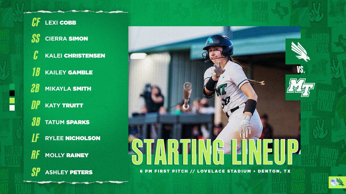Buckle up

🆚 Middle Tennessee
📺 ESPN+
📱 northtex.as/42uCjTZ
📊 northtex.as/41ah0X5

#GMG 🟢🦅 x <a href="/lexicobb_/">Lexi Cobb</a>