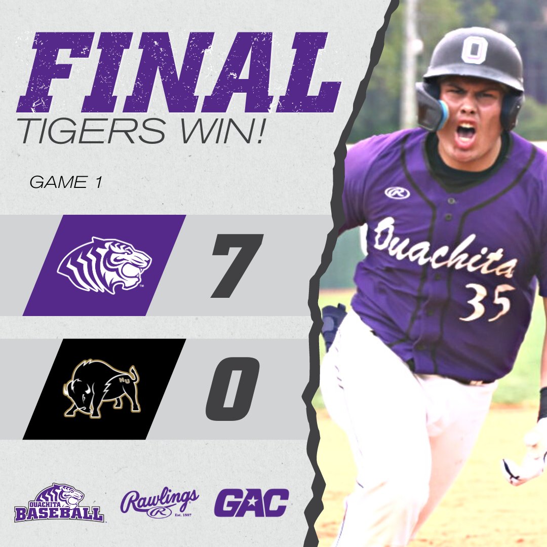 Game 1 🐅

Cooper Timmons with a career-high 13 Ks in a complete-game shutout! Surpassed 100 Ks for the season and 250 for his career. 

#theGAC #BringYourRoar #RollTigs