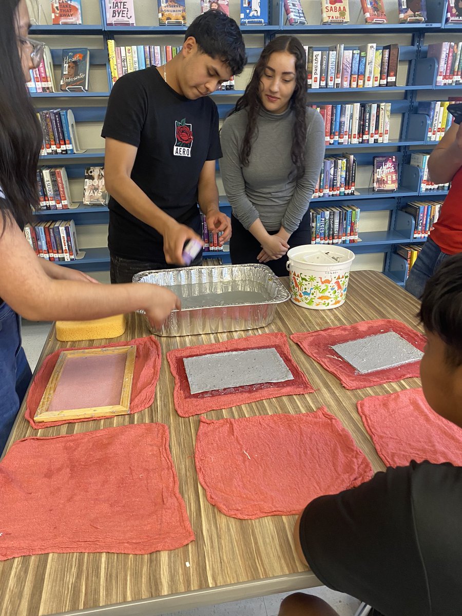 CVigil_EDHS's tweet photo. Day 2 of our project! Thank you @AndressLibrary for helping us get creative! #esl #recyclingpaper https://t.co/fEoYtZYeTS