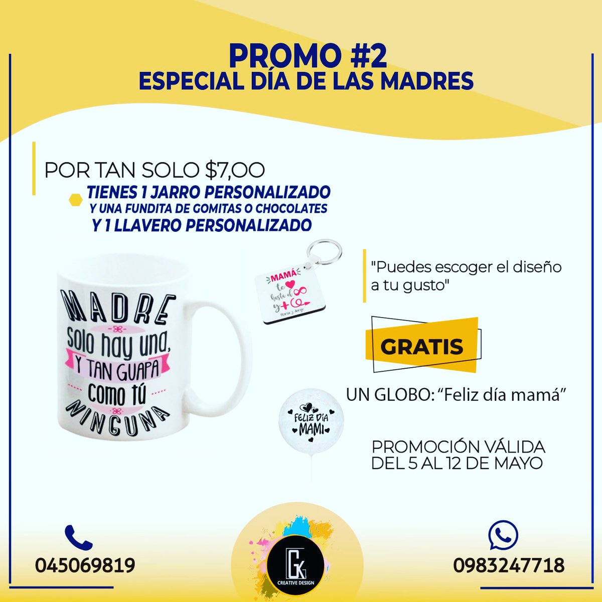 gkcreativedesi1's tweet photo. Este mes estamos de promoción por el día especial de las madres 

#combos

No te pierdas la oportunidad de darle un detalle a tu linda madre 

➡️ El diseño UD lo elige aproveche nuestros lindos combos✅

Escríbenos por interno 📲

#gkcreativedesign #combos https://t.co/jqilQYr5xd