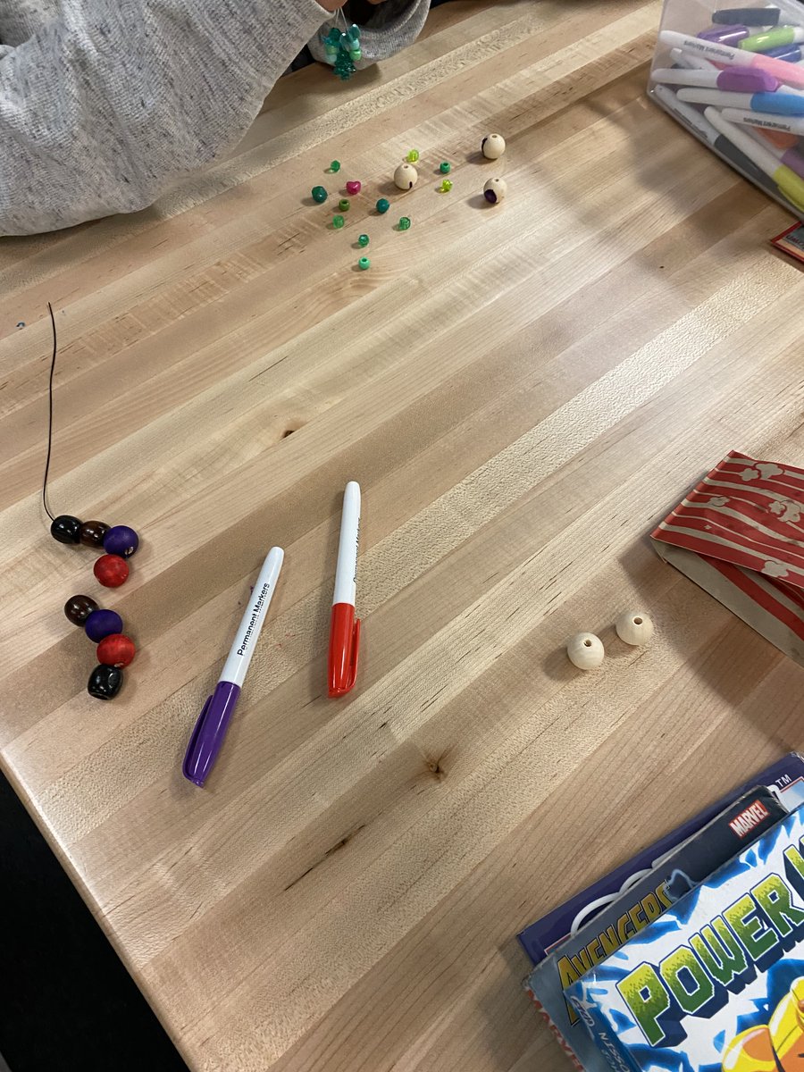 LibraryIngalls's tweet image. We finished out our week with Maker Time with Mr. B&apos;s class. We love ending our week on this high note. Today we made some jewelry out of beads. We even colored some of our own beads. As always, we enjoyed seeing the creativity our friends displayed. 

#PWCSLibraries