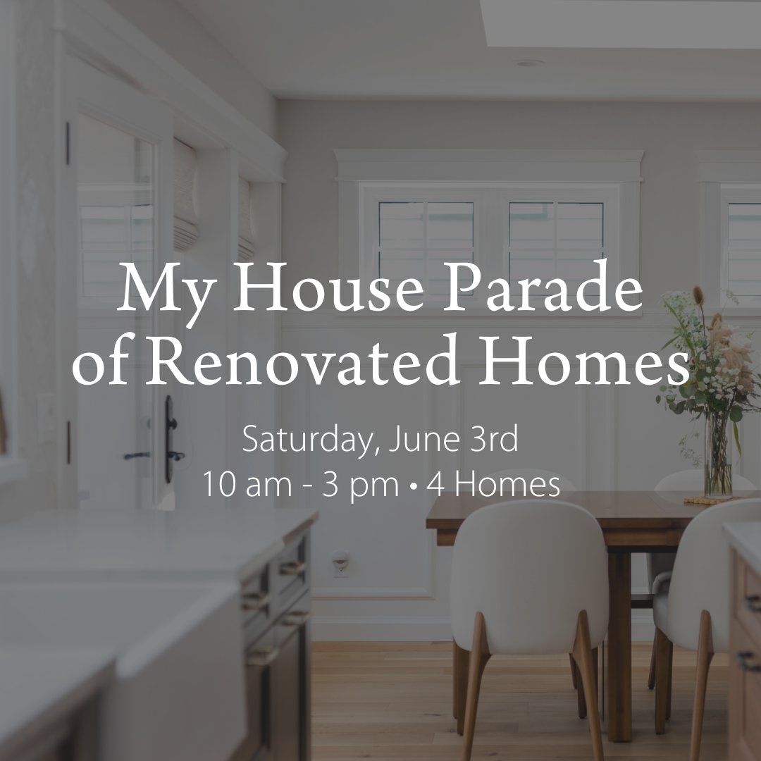 Save the date! You're invited to an exclusive parade of homes! 🏡 Are you considering a renovation or new home project? Take the tour through 3 completed renovations and 1 under construction. We hope to see you there! Register here: bit.ly/MHParade23