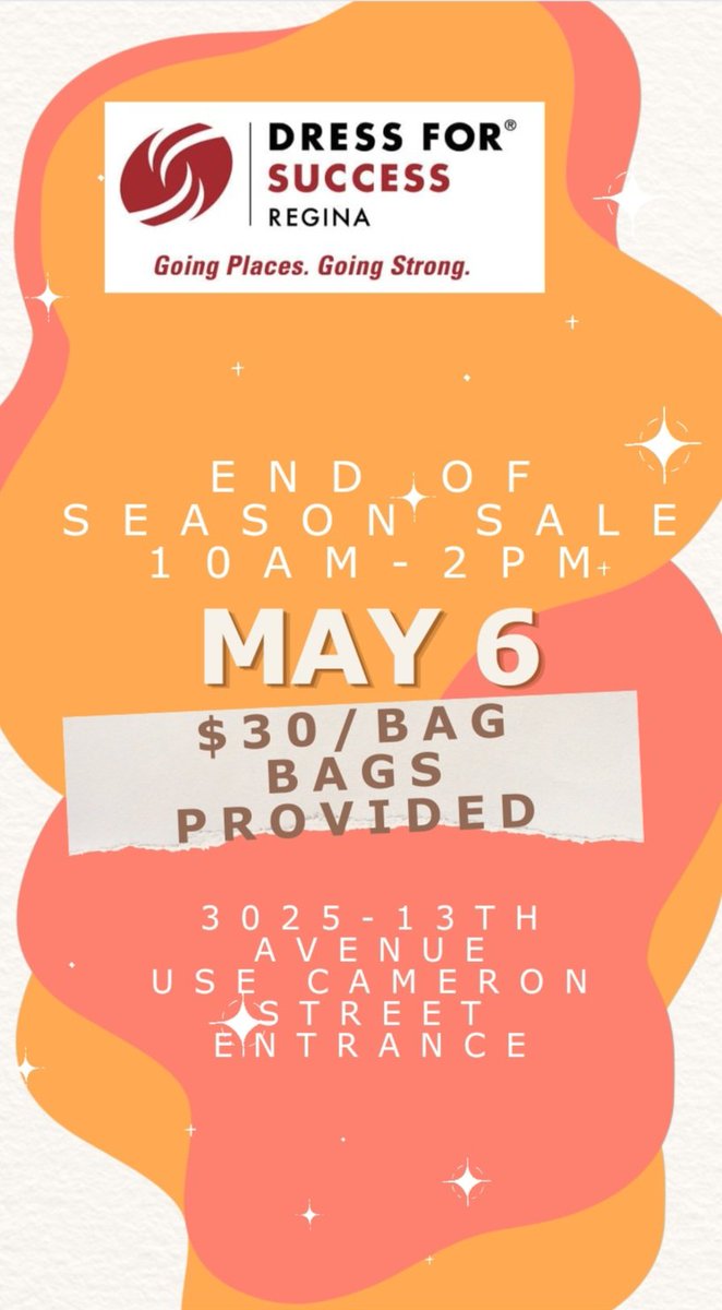 End of season/Fill a bag sale for $30
Westminister United Church 
3025 - 13th Avenue 
Use Cameron street entrance 
Bags will be provided 
Cash/debit/credit forms of payment