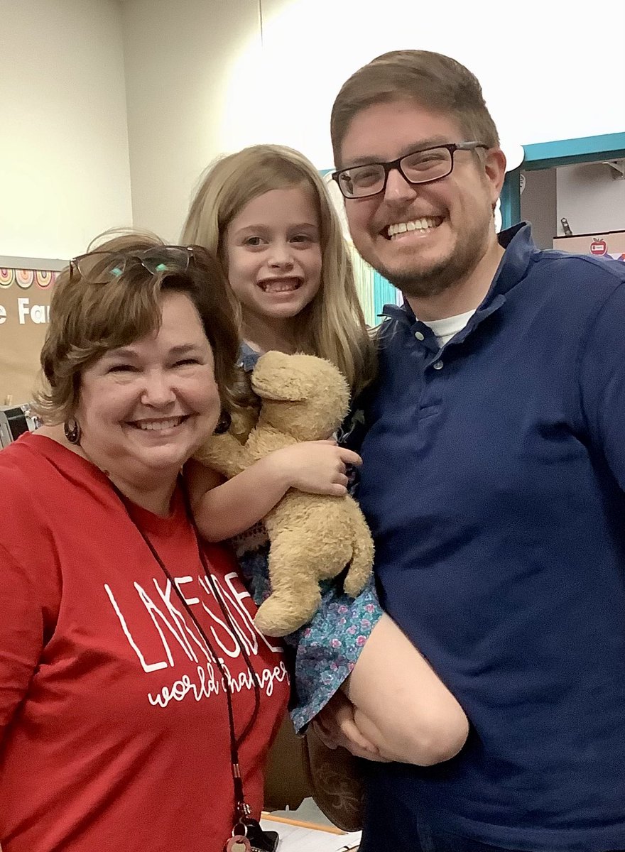 Special moment at <a href="/LakesideCoppell/">LakesideCoppell</a> Kinder Round Up! One of my former 5th grade students arrived to introduce his future Longhorn to elementary school! After hugs &amp; smiling for photos, I was left wondering how can I already be old enough to teach my kids’ kids?!? ❤️👵🏻#lakeside2223