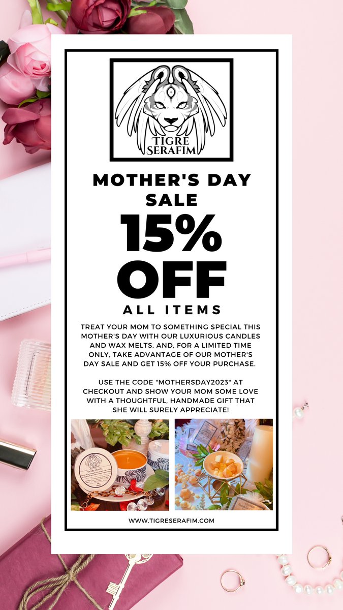 🐝🕯️ Mother's Day is around the corner! Treat your mom to the sweetest gift with our handmade candles and wax melts. Get 15% off your purchase until May 15th with code MOTHERSDAY2023 Don't miss out on this buzz-worthy deal! #mothersday #handmadecandles #soywax #waxmelts #beeswax