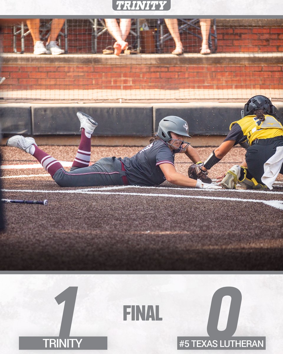 HAVE A DAY JORDAN ARCE 🎊#TigerPride

<a href="/TUSBTigers/">Trinity Softball</a> take down No. 5 Texas Lutheran in their second game of the <a href="/SCAC_Sports/">SCAC</a> Championships

Arce scored the lone run of the game off a double from Marina Delaluna, and pitched all seven innings to lead the Tigers to their shutout win!