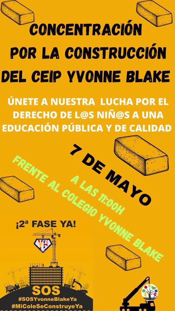 El domingo 7 de mayo a las 11 horas las familias terminaremos nuestro encierro con una concentración a las puertas del colegio. 

Estáis todos invitados a acompañarnos.

#SOSYvonneBlakeYa