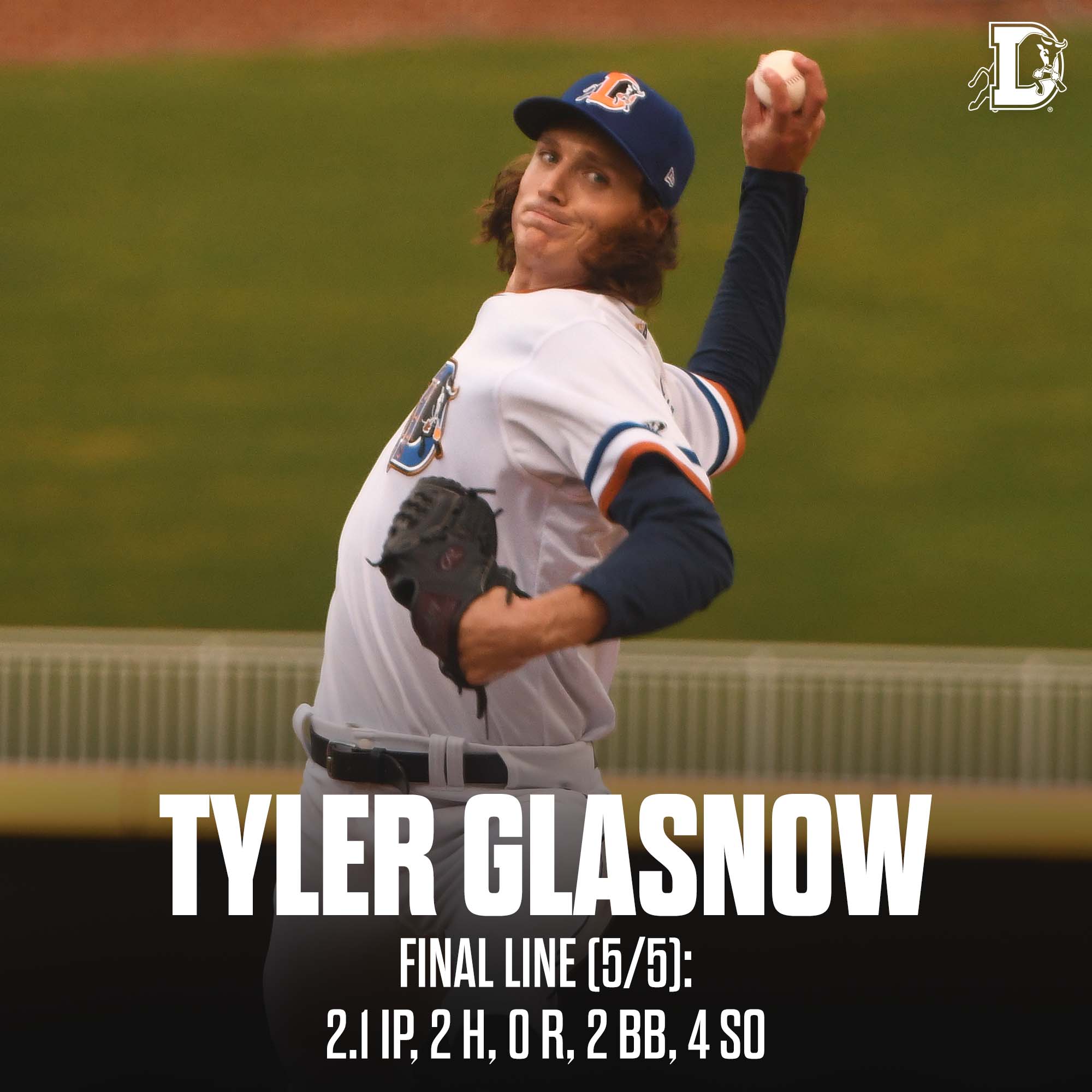 Durham Bulls on X: Tyler Glasnow's final line in his 1st MLB