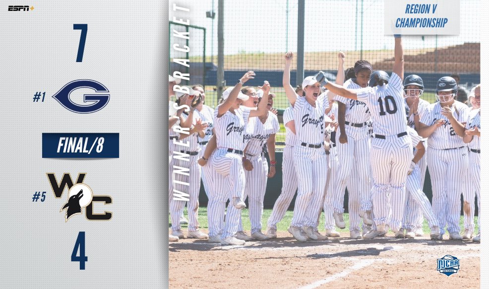 NJCAANetwork's tweet image. More late-game magic for the 1-Seed!🪄🪄🪄

@gclvsoftball tallies 3 in the 8th to deal @CoyotesDen their first loss of the tournament!

@SoftballTemple and @McLennanSports have the final matchup of the day at 7:00 CT on @ESPNPlus