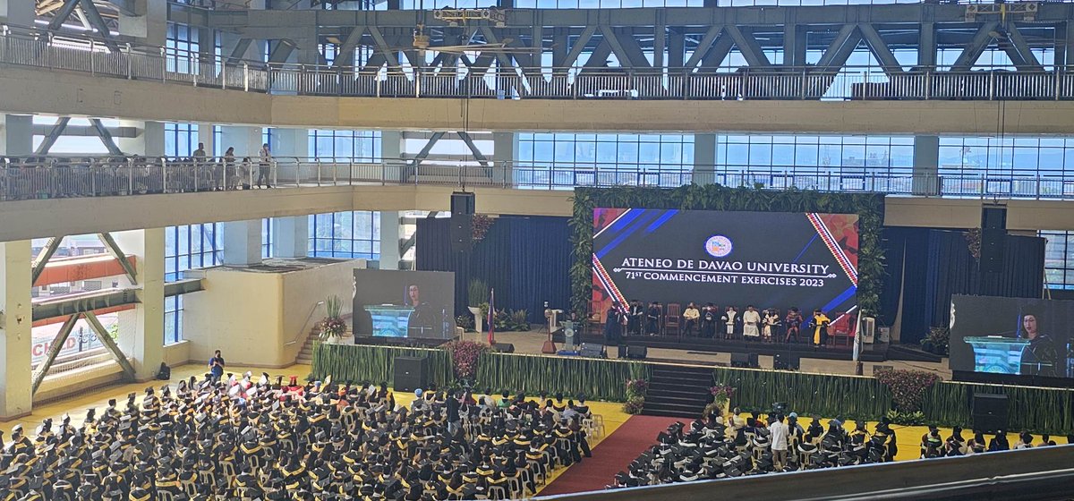 atenews's tweet photo. NH: After three online graduations, the Ateneo de Davao University finally conducts its 71st Commencement Exercises for the Class of 2023 at the Martin Hall.

See livestream here: https://t.co/xzvP9j8UAP https://t.co/6Bq3GAWmcw