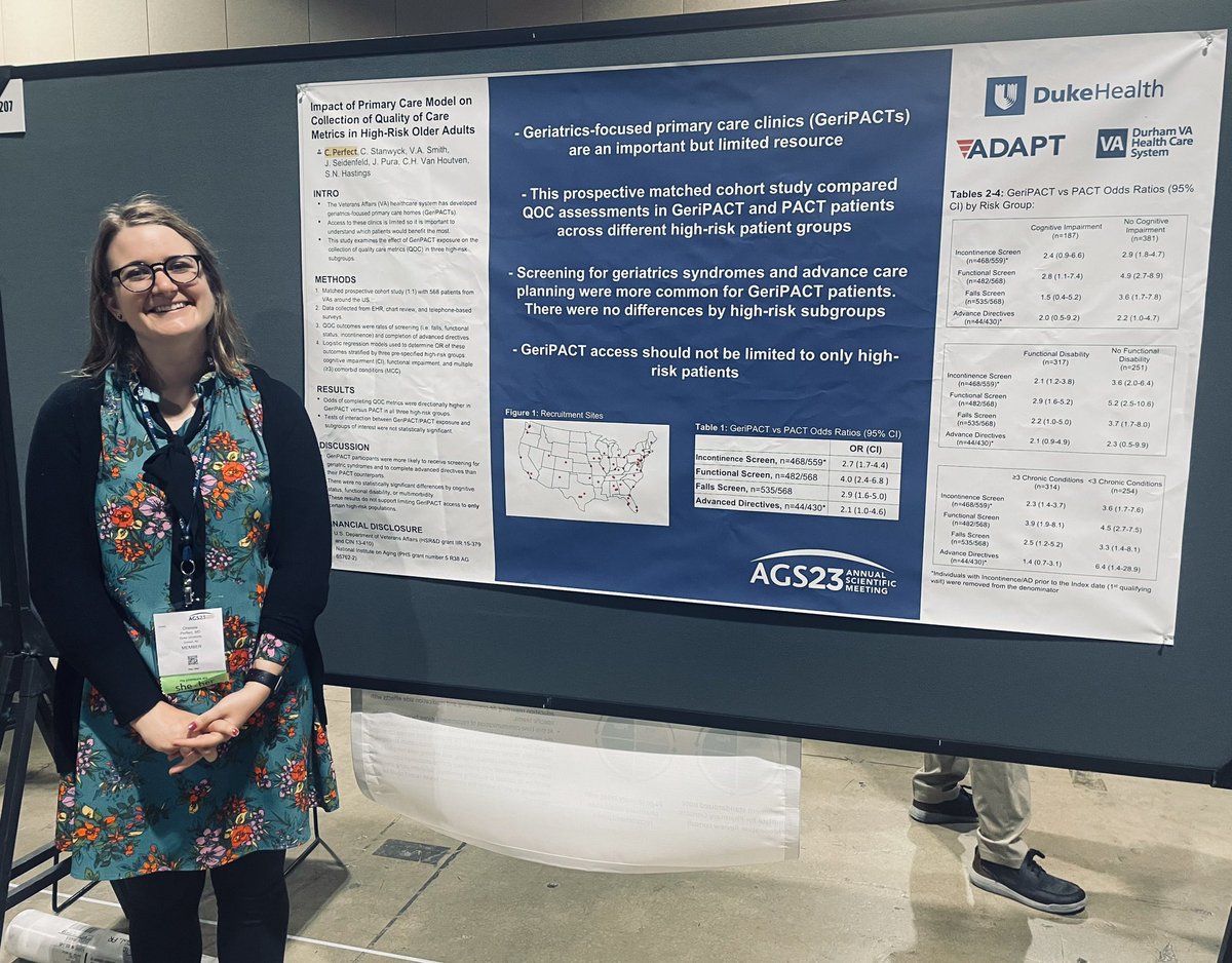 Chelsea Perfect, MD MPH (@chelperfectmd) on Twitter photo So excited to share our <a href="/vahsrd/">VA HSR</a> and <a href="/dukemedicine/">Duke Department of Medicine</a> research of the benefits of geriatrics-focused primary care homes! #AGS23 <a href="/HastingsNicki/">Nicki Hastings MD</a> <a href="/chvanhoutven/">Courtney Van Houtven (she/her)</a> <a href="/Valerie_A_Smith/">Valerie Smith</a> @jdseidenfeld So excited to share our <a href="/vahsrd/">VA HSR</a> and <a href="/dukemedicine/">Duke Department of Medicine</a> research of the benefits of geriatrics-focused primary care homes! #AGS23 <a href="/HastingsNicki/">Nicki Hastings MD</a> <a href="/chvanhoutven/">Courtney Van Houtven (she/her)</a> <a href="/Valerie_A_Smith/">Valerie Smith</a> @jdseidenfeld