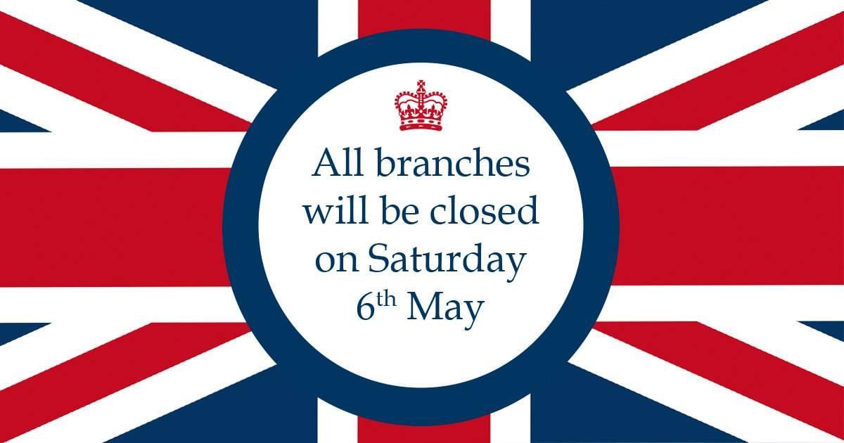 So all our employees can enjoy the historic occasion of the Coronation of King Charles III, all Ramsdens branches will be closed on Saturday 6th May.
Our sale continues online: ramsdens.co/CORONATIONSALE 
For opening times over the bank holiday, please visit: ramsdens.co/branchlocator