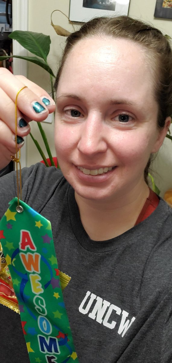 I (mostly) ran in the <a href="/UNCW_BaMB/">UNCW Biology & Marine Biology Department</a> 5k and got the coolest race ribbon ever
