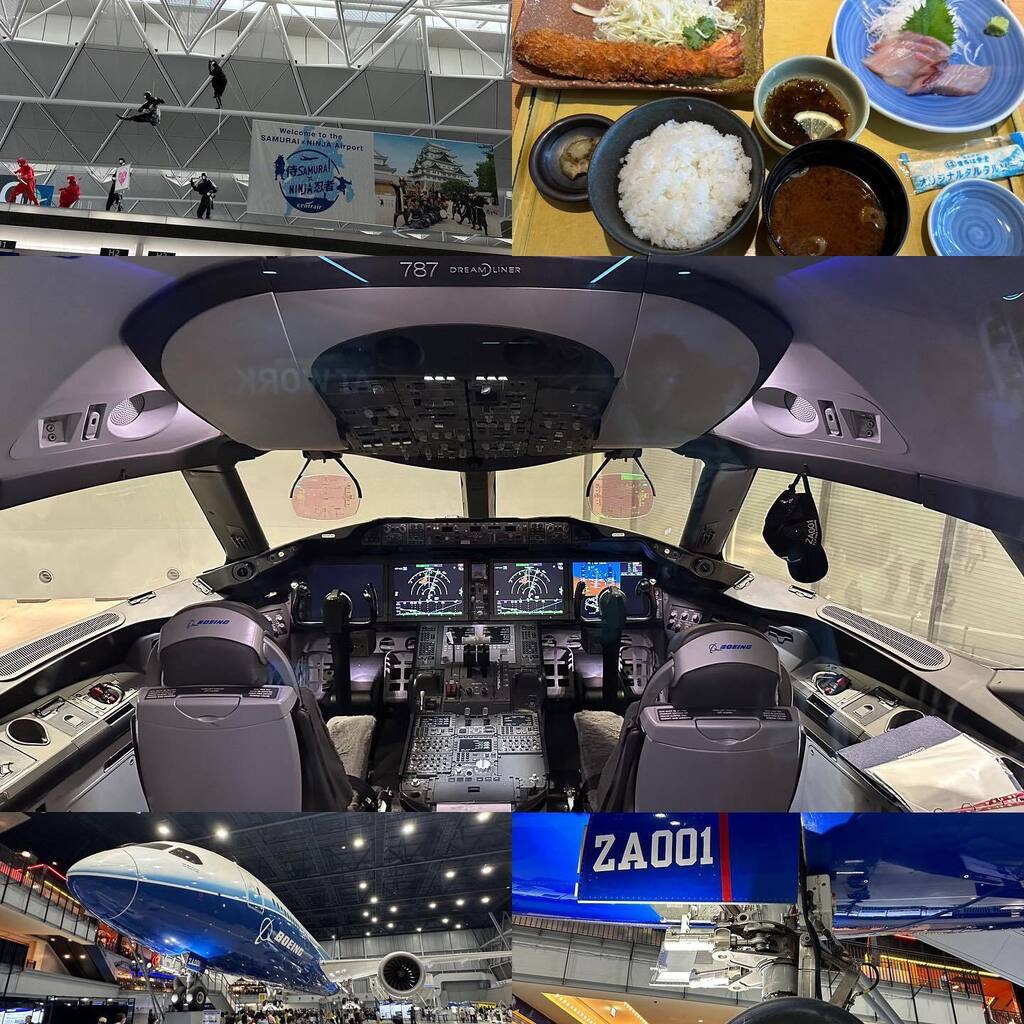 vo_oj's tweet photo. セントレアのフライトパークに寄りコックピットの公開展示(1時間待ちぐらいの混み具合)などを見てきました。
その後は飲食店が多い第1ターミナルへ移動して海老フライが食べたいと言うことで「まるは食堂」でランチしました。 https://t.co/1UU3SYRvqI https://t.co/cjvTd43rQF