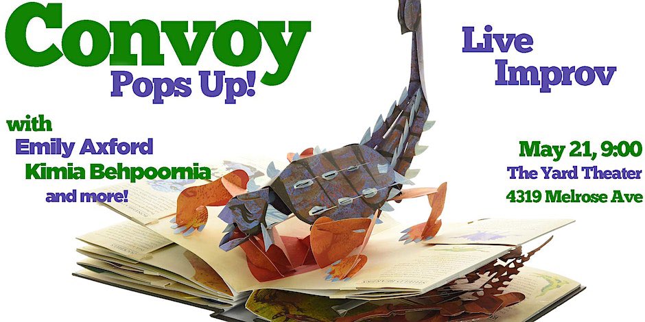May 21st! We’ve got a guest team of Kimia Behpoornia, Oscar Montoya, Hailey Chavez and Hailey’s mom, Anais Chavez! This is gonna be a special one!

PLUS, Emily Axford, Siobhan Thompson, Travis Helwig and more!

Get tix here: eventbrite.com/e/convoy-pops-…