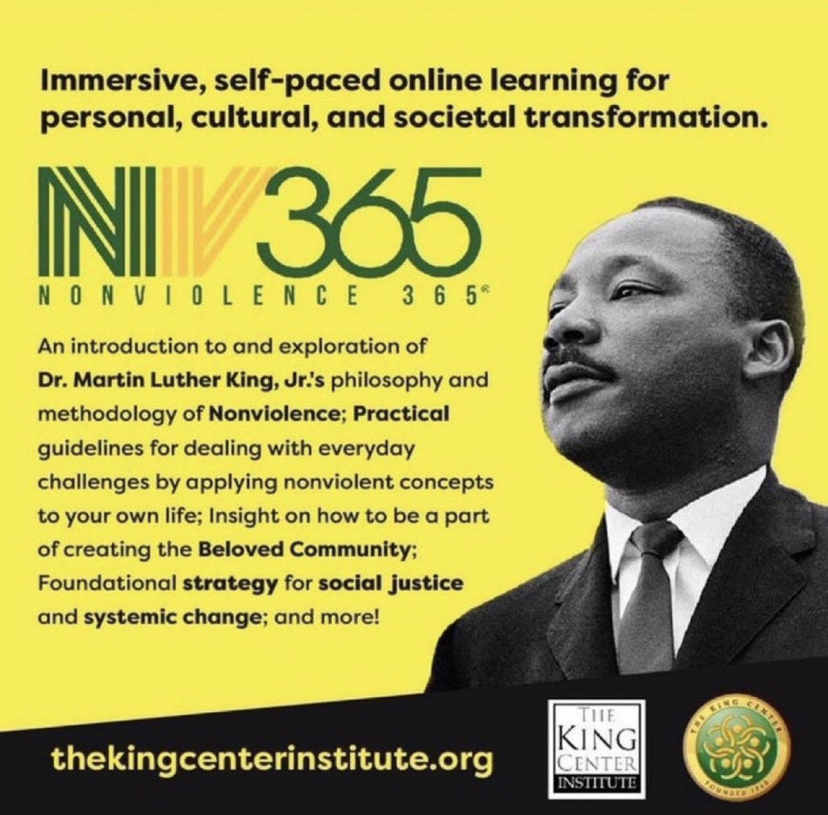 Study #nonviolence with @TheKingCenter: 

thekingcenterinstitute.org

#Nonviolence365 #NV365 #MLK