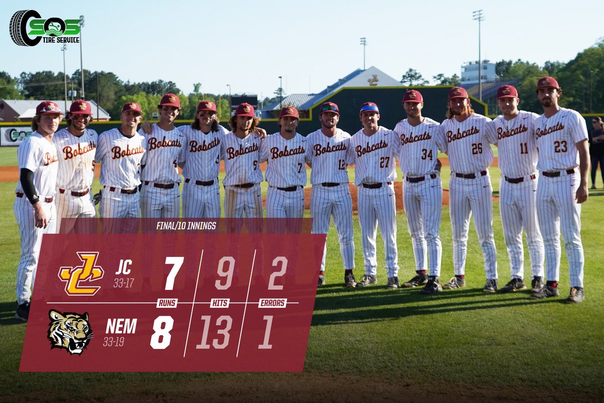 A heck of an effort in the 9th, but the Bobcats fall in extra innings and the Tigers win the best-of-3 Region 23 series, 2-0. Jones concludes the season at 33-17.