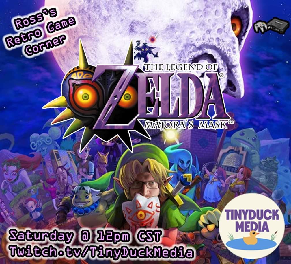 RossDavidChris's tweet photo. I’ll be heading back to the land of Termina tomorrow starting at noon as I trek through Woodfall Temple! Stop by at the Retro Game Corner on the Duck Stream!

https://t.co/rFCRrwpDEh

#tinyduckmedia #nintendo #retrogaming #majorasmask #n64 #legendofzelda #twitchstreamer #zelda https://t.co/6xDrpR1BMf