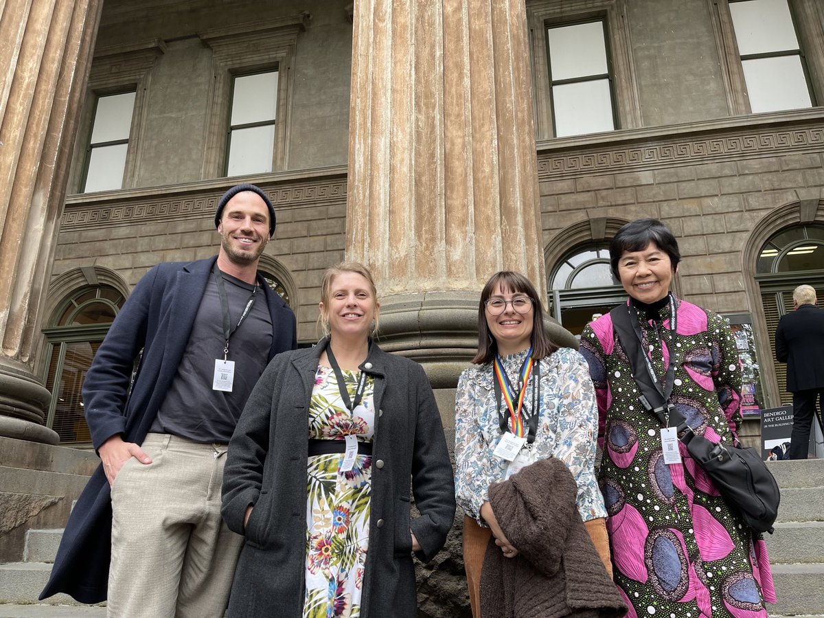 GabrielleWang's tweet photo. A wonderfully lively session yesterday @bgowritersfest in conversation with @Ailsawild and Reece Carter. Thank you to Cecile Shanahan for the great interview questions. Here we are standing on the steps of Capital Theatre. And on the stage during our panel. https://t.co/uYBxxZLsuJ