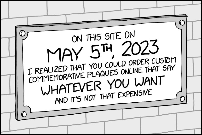 Commemorative Plaque xkcd.com/2772