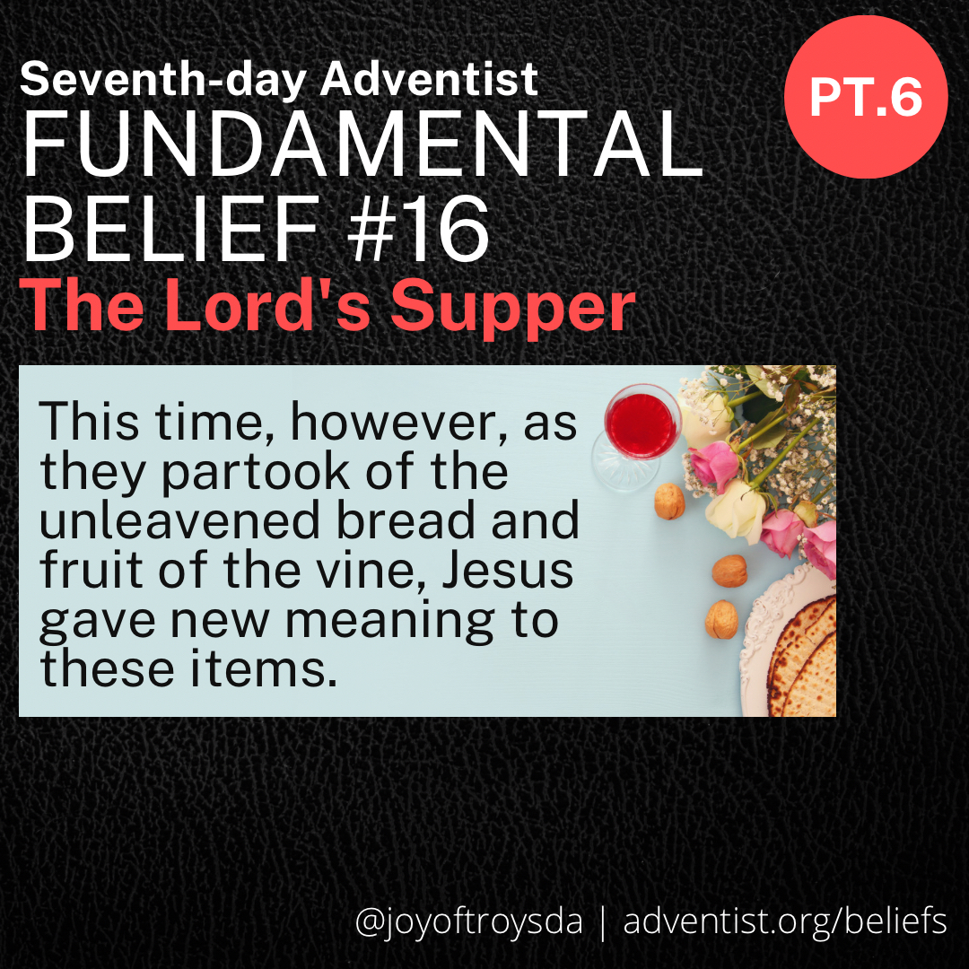 joyoftroysda's tweet photo. Happy Sabbath Everyone! If you participate in #Communion, what does it mean to you?
.
Here is a little more information about our 16th fundamental belief about the Lord’s Supper. https://t.co/42CFZwFwGv