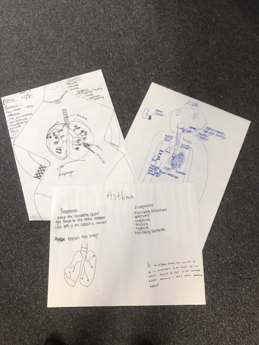 I’m currently supporting the delivery of Day 1 of a First Aid for Cadets Course in Worcester! We’ve just covered asthma with some fantastic images!