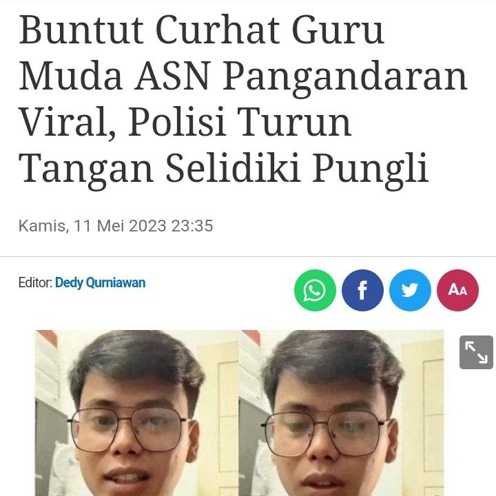 Heraloebss's tweet photo. Surat dari Warga Pangandaran
Untuk Netizen +62

"Tolong di kawal betul kasus husein, saya salah Seorang Guru angkatan Husein yg tidak bisa speak up seperti dia. Saya  masih sayang sama anak istri. Di Pangandaran apa2 main intimidasi" https://t.co/PuJNH3SoLS