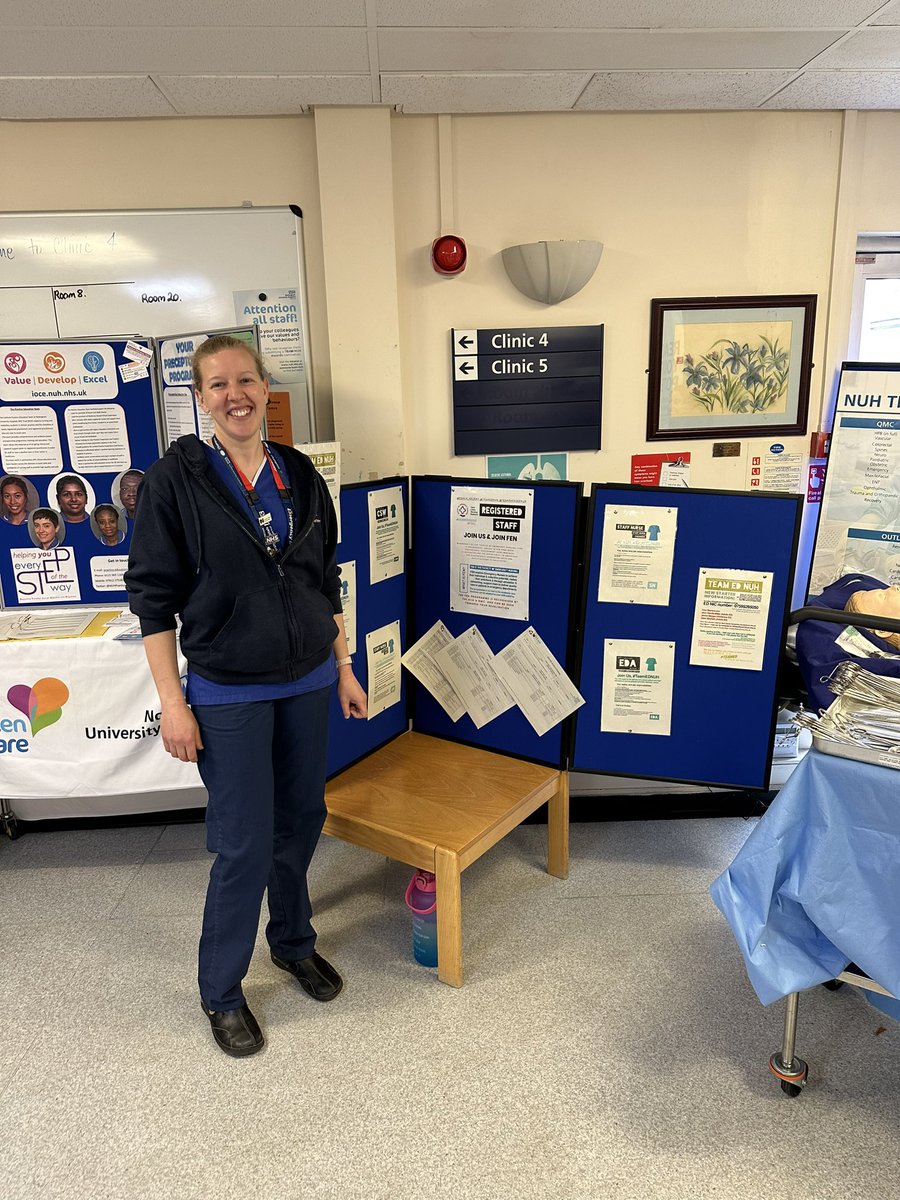 The lovely Hannah from @teamEDnuh showcasing all they have to offer at todays recruitment event! @TeamNUH @ICERandRteam @EDNUH_recruit