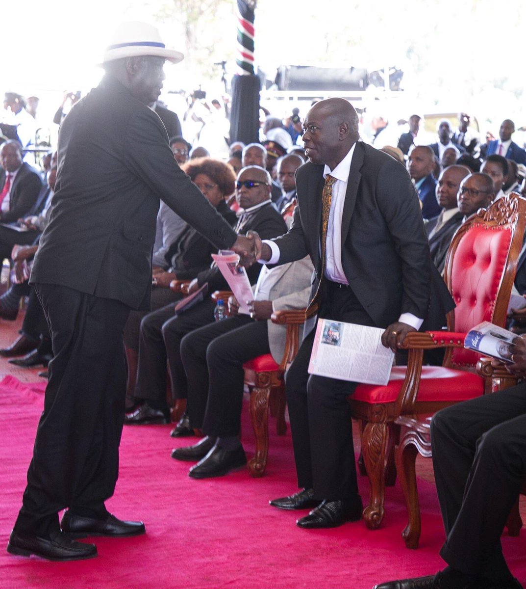 PICTURES: President Ruto and Raila Odinga shake hands during Mukami burial service. Raila Odinga Twitter CEO Mudavadi Rigathi Gachagua Jackie Maribe