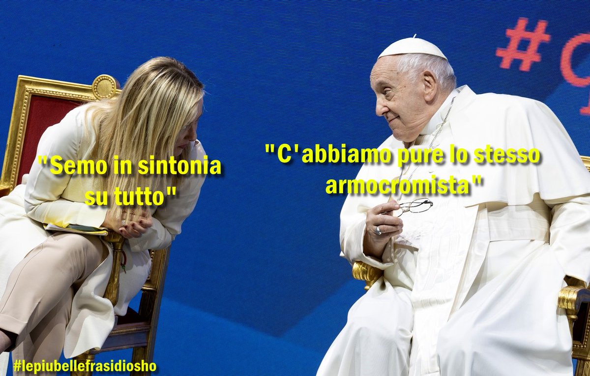 lefrasidiosho's tweet photo. #PapaFrancesco #Meloni #Statigeneralidellanatalita https://t.co/R9qE9HL8ZE