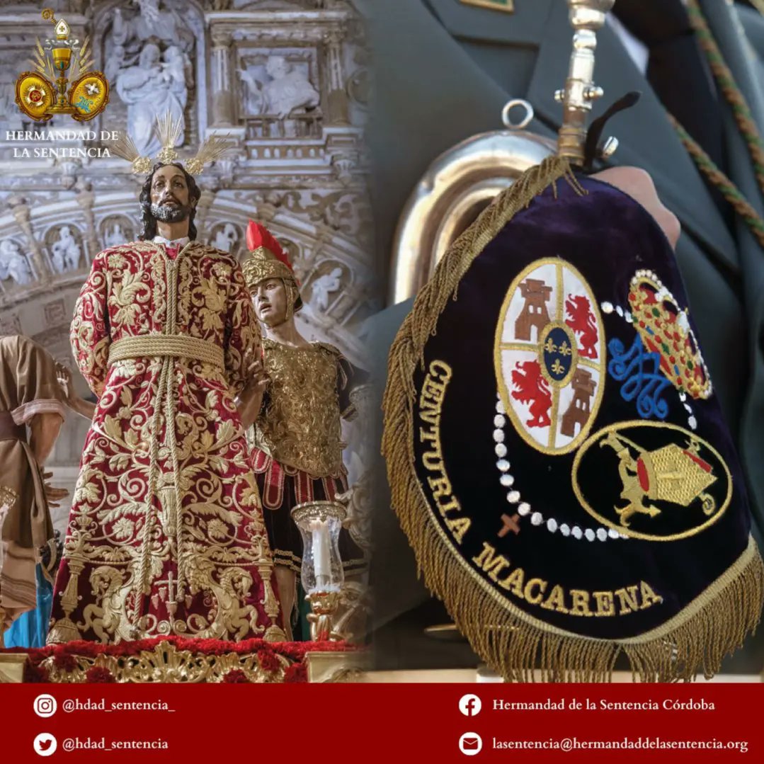 La hermandad de la Sentencia  firma a la Centuria Romana Macarena. La banda sevillana acompañará musicalmente al Señor de la Sentencia durante el Lunes Santo de 2024 y 2025