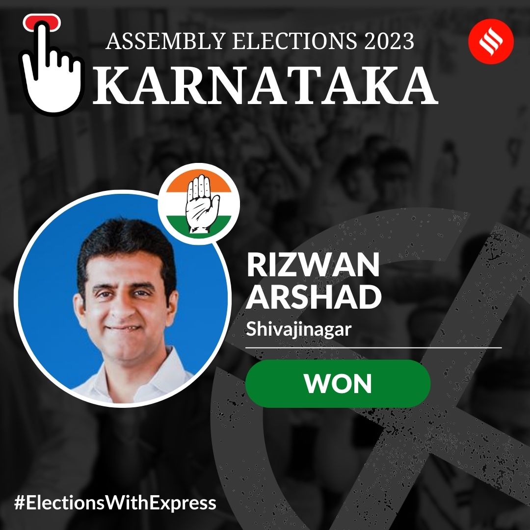 IEBengaluru's tweet photo. #KarnatakaAssemblyElections2023 | #RizwanArshad wins from #Shivanagar constituency
Read our #Live updates here : https://t.co/XhOv3HeTRS
#KarnatakaElectionResults #KarnatakaAssemblyElections #KarnatakaElections #ElectionsWithExpress #Karnataka https://t.co/GX3Po4bfrs