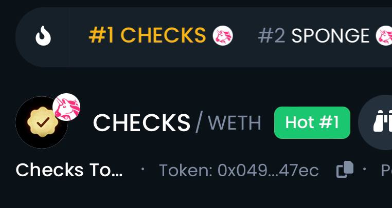 <a href="/CoinMarketCap/">CoinMarketCap</a> Are you guys as sleep? You missed out $Checks. $Checks is currently Top 1 Trending on Dextool...