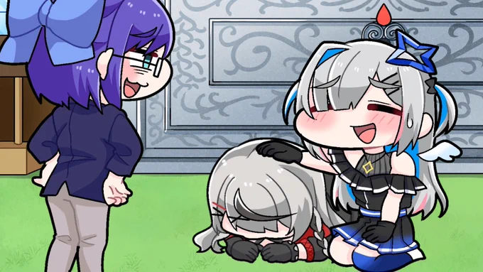 Aちゃんに有らぬ濡れ衣を着させられ ときのそらに敵認定される沙花叉クロエ  #さかまた飼育日記 #soraArt #絵ーちゃん #かなたーと