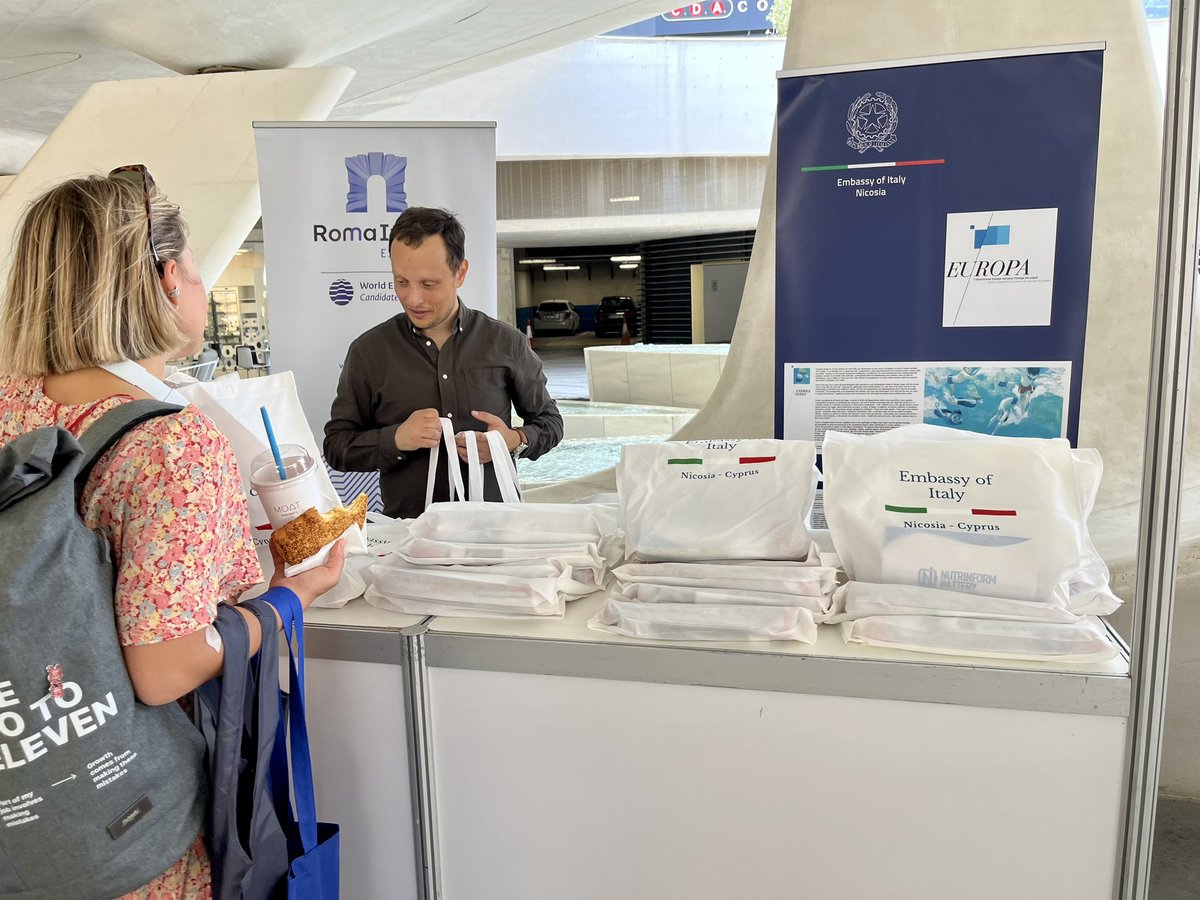 ItalyinCyprus's tweet photo. 🇮🇹 Here we are! 👋 Join us this morning to celebrate together #EuropeDay2023🇪🇺 in Eleftheria square #Nicosia 🇨🇾
What a better occasion to promote the only capital city in 🇪🇺 running for Expo 2030 🏟️ #Expo2030Roma
and our Mediterranean diet🍝#Nutrinform! https://t.co/lhkhP2yDrT