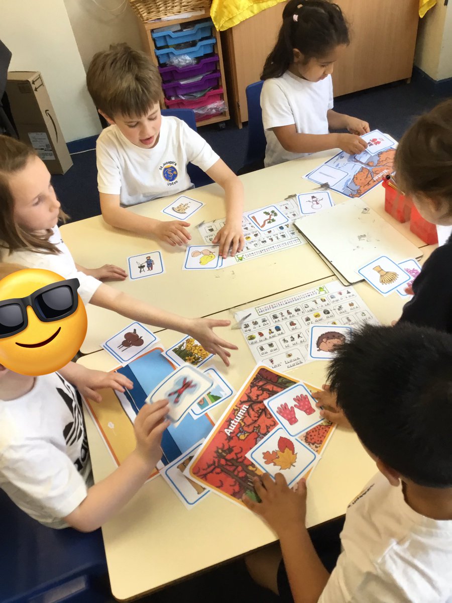 StJosephU's tweet photo. Year 1 have been learning about changes across the seasons. They used lots of scientific language to discuss with their groups what items they would expect to find in each season and why. #SJUscience https://t.co/Nj6HL9Lm55