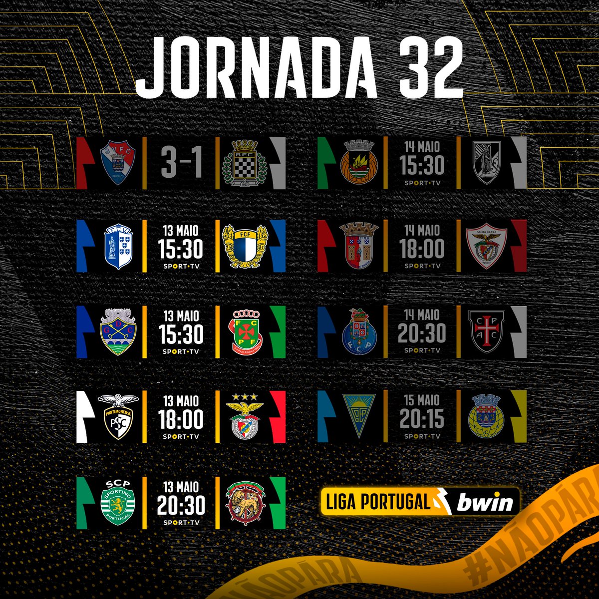 ⚽️ Quatro jogos a caminho e futebol de qualidade neste sábado de #LigaPortugalbwin 

#LigaPortugal #NãoPára