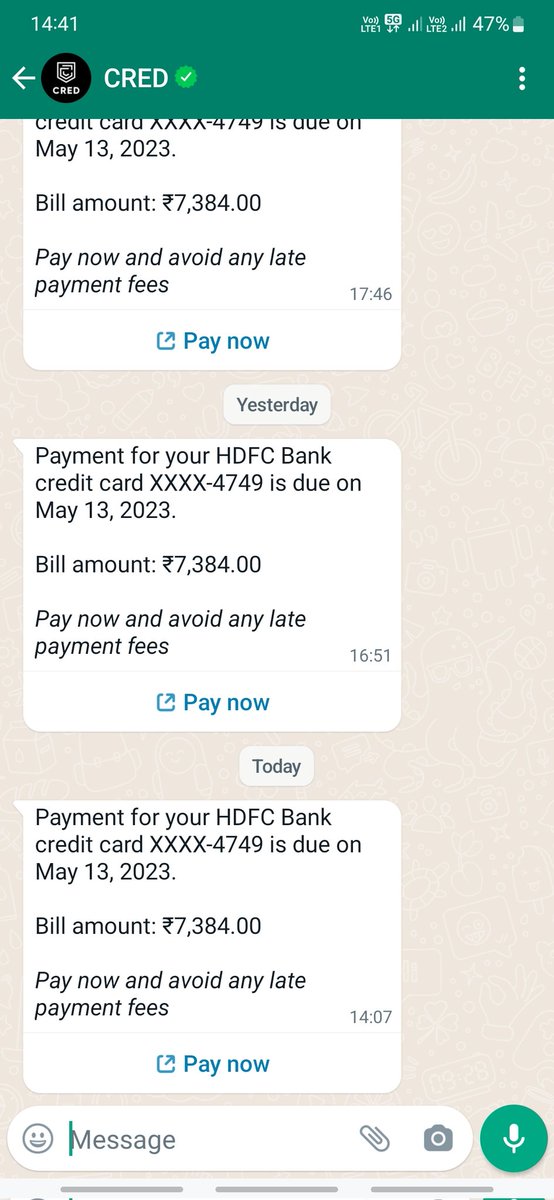 RohithBhuta1000's tweet photo. Is there any advantage of using @CRED_club for paying my CC bills. If inpsite using @CRED_club for paying my bill, it cant even identify that its already paid?? Or is there tech just stupid? And couldn't figure out to stop reminding if its already paid?
Any words Mr. @kunalb11 ? https://t.co/sEMnxRkpt8