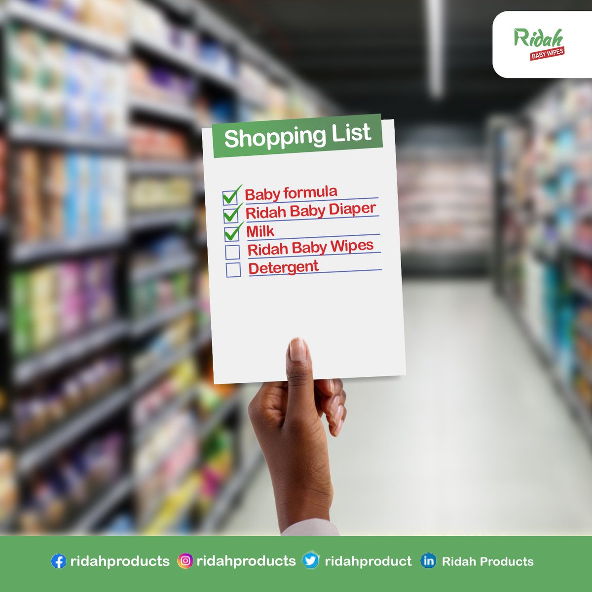 RidahProduct's tweet photo. Saturday morning is for shopping 🛒
What is on your shopping list?
#saturday #weekend #shopping #ridahproducts #moms #parenting #nigerianfamily #shopingtime #tips #retweet #share https://t.co/fgG1Mt5oNn